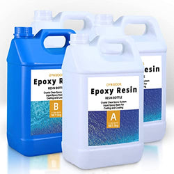 OYOOWOOA Deep Pour Epoxy Resin 5 Gallons Kit 3:1 Liquid Resina Epoxica Transparente Crystal Clear Casting Resin for Garage Floor River Tables Live Edge and Wood Filler