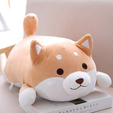 Shiba Inu Dog Plush Pillow, Cute Soft Corgi Stuffed Animals Doll Toys Gifts for Valentine, Christmas, Birthday, Bed, Sofa Chair (Brown Round Eye, 13.5in)