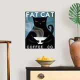 Cat Coffee no City Canvas Wall Art Print, 16"x20"x1.25"