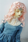 JD276 8-9inch 21-23CM Beauty Fish Curly Doll Wigs 1/3 SD Synthetic Mohair BJD Doll Hair (Peach Pink)