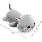 Onsoyours Cute Kitten Plush Toy Stuffed Animal Pet Kitty Soft Anime Cat Plush Pillow for Kids (Gray A, 12")
