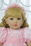 Zero Pam Reborn Toddler 24" Real Life Reborn Baby Dolls Silicone Bebe Vinyl Weighted Reborn Baby Girl with Blonde Hair&Pink Princess Skirt(Passed EN71)