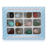 CrystalTears 12 pcs Assorted Semiprecious Stone Water Drop Handmade Carved Faceted Gemstone