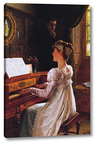 Courtship by Edmund Blair Leighton - 9" x 14" Gallery Wrap Giclee Canvas Print - Ready to Hang