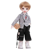 ZDD Boy Body BJD Doll 1/6 Mini SD Doll Cute 26 cm/10.23 Inch Joint Doll + Clothes + Glasss Eyes Accessories Girl Birthday Present, Toy Gifts for Children
