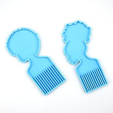 2PCS Afro Female Hair Comb Resin Molds, Cute Hair Pick Silicone Molds Women Head Shaped Beauty Silicone Molds for Resin DIY Epoxy Comb Casting Crafts Supplies