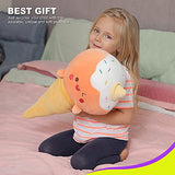 Super Funny Ice Cream Plush, Soft Fluffy Food Plush Cushion Pillow Stuffed Plush Toy for Kids (Orange, 19.7 inch)