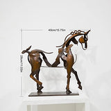 Sigma Rustic Standing Horse Statue, Horse Metal Statue, Gift for Horse Rider, Metal Horse Sculpture Decor, Cowboy Horse Statue, 100% Handicraft (11"x15")