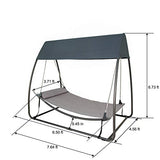 Sunnyglade 7.6'L x 4.5'W x 6.7' Swing Hammock Canopy Swing Hanging Bed for Backyard,Garden, Patio, Porch, Dark Grey