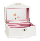 JewelKeeper Girls Wooden Musical Jewelry Box with Lock and Key, Classic Design with Ballerina and