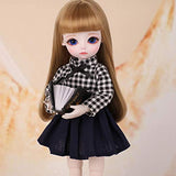 HGFDSA 1/6 BJD Doll 10.6" SD Jointed Dolls Handmade Full Set DIY Toy Action Figure with Clothes Shoes Wig Best Gift for Girls