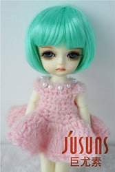 JD256 5-6inch 13-15CM Short BOBO Doll Wigs Synthetic Mohair 1/8 Lati Yellow BJD Hair 8 Colors Available (Green)