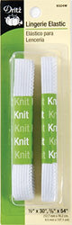 Dritz 9324W Lingerie Knit Elastic, White, 1/2 by 30-Inch & 3/8 by 54-Inch