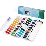 Artify Watercolor Paint Set - Assorted Colors with Water Brushes - Perfect Watercolor Field Sketch Set for Watercolor Paintings & Cartoons - Mini Travel Watercolor Kit (38 Colors)