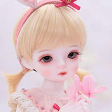 YNSW BJD Doll,Pink White Dress with Ear Hair Accessories 1/6 SD Doll 10 Inch 26 cm Ball Jointed Dolls Toy Gift for Child