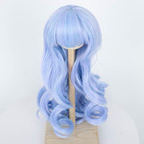 Miss U Hair 9-10 Inch 1/3 BJD Doll Wig High Temperature Fiber Pullip Doll Long Curly Hair Dark Blue