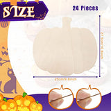 24 Packs Large Wood Pumpkin Cutout Thanksgiving Wooden Pumpkin Cutouts Unfinished Wood Craft Cutout for DIY Thanksgiving Party DIY Decoration, 11 x 10 Inches