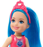 Barbie Dreamtopia Chelsea Sprite Doll, 7-inch, with Blue Hair Wearing Fashion and Accessories, Multi (GJJ94)
