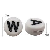 TOAOB 800Pcs 7mm White Round Acrylic Letter Beads for DIY