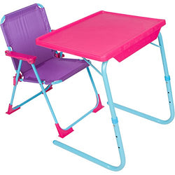 Table-Mate 4 Kids Plastic Folding Table and Chair Set (Pink/Purple/Turquoise)