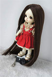 Doll Wigs JD016 9-10CM 11-12cm 13-15CM Forest Straight Tiny Size Synthetic Mohair BJD Doll Wigs (Coffce Black, 5-6inch)