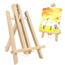 Dolicer 12" Wooden Easel Stand, 1 Pack Wood Small Easel, Wood Tabletop Easel for Painting Canvases, Art Wood Easel for Kids Students Adults Painting, Displaying Photos, Crafts
