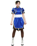 miccostumes Women's Chun Li Cosplay Costume Medium Blue and White