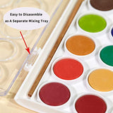 TBC 36 Colors Watercolor Paint Set, Portable Travel Watercolor Pan Set with Paint Brush, Student Quality Watercolor Cake for Kids