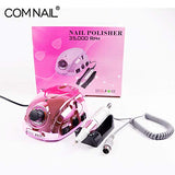 Professional Electric Nail Drill Manicure Set 65W 35000RPM Comnail Nail Art Equiment Nail Drill Bit Pedicure Nail File Polishing Tool (Colorful Rose Red)