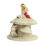 Enesco Disney Traditions by Jim Shore White Woodland Alice in Wonderland Mushroom Figurine, 7 Inch, Multicolor