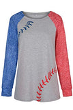 costuras de béisbol Pullover Tops for Camisetas de Mujer de Moda Raglan Long Sleeve Sweatshirts Casual Crew Neck Blouse
