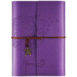 Leather Journal Notebook, Refillable Writing Journal Diary Planner for Women Girls, Ruled Travelers Journals to Write in A5 6.5 x9.2 Inch(Purple)