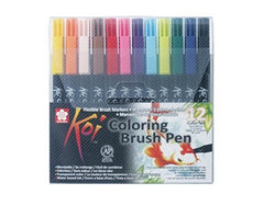 Sakura Koi Blendable Brush Pen Colouring Set of 12 by Sakura