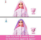 Barbie Cutie Reveal Doll with Pink Hair & Teddy Bear Costume, 10 Suprises Include Accessories & Pet (Styles May Vary)