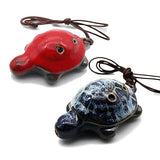 6 Hole Ocarina Turtle Shaped Ocarina Alto C Ceramic Ocarinas Instrument C Key for Beginner Kids Children Pack of 2 Red and Blue Ceramic Ocarina Decor