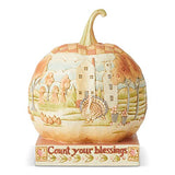 Enesco Jim Shore Heartwood Creek Autumn Pumpkin with Scene Figurine, 7.3 Inch, Multicolor,6004322