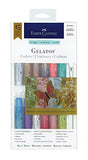 Faber-Castell Gelatos Colors Set, Metallics - Water Soluble Pigment Crayons - 15 Metallic Colors