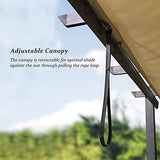 PURPLE LEAF 10' X 10' Aluminum Outdoor Retractable Canopy Pergola Deck Garden Patio Gazebo Grape Trellis Pergola, Beige