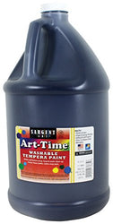 Sargent Art 17-3685 128 Ounce Black Art-Time Washable Tempera Paint, Gallon, 1 Gallon