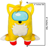 Blue Hedgehog Among Plush Stuffed Doll 6" Inch Plushie Sonic Plush Us Figure Imposter Crewmate Stuffed Animal Game Toy Gift (Yellow)