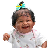 Anano Biracial Baby Doll 19 Inch Reborn Baby Dolls Silicone Full Body African American Newborn Girl Doll Realistic