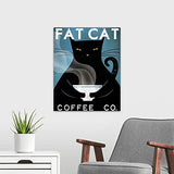 Cat Coffee no City Canvas Wall Art Print, 16"x20"x1.25"