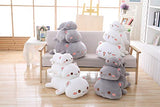 35-65 Kawaii Lying Cat Plush Toys Stuffed Cute Cat Doll Lovely Animal Pillow Soft Cartoon Toys for Children Girls (Grey Close Eyes,35cm)