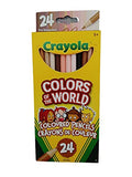 CRAYOLA - Colors of the World Bundle - 24 Crayons + 24 Pencil Crayons + 48 pg Coloring Book - Great for kids of all ages.