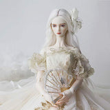 YIFAN 1/3 BJD Dolls Wedding Dress(Lace Edge), Ball Jointed Dolls Princess Clothes Outfit, Female Dolls Costume Skirt Makeup DIY Toys with Headwear, Best Gift for Kids/Girls- No Doll