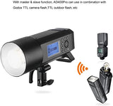 Godox AD400Pro All-in-One Outdoor Flash Strobe, 400W 2.4G TTL Portable Speedlite with Rechargeable Battery and Bowens Mount and Godox Mount