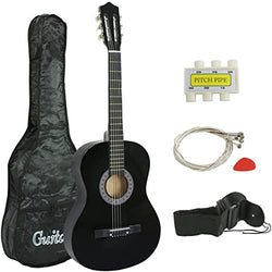Smartxchoices 38" Kids Acoustic Guitar Bundle Kit for Starter Beginner Music Lovers, 6-String Folk Guitar with Gig Bag, Extra Set Steel Strings, Strap, Pitch Pipe and Pick,