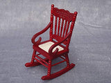 CuteExpress Miniature Rocking Chair 1:12 Scale Dollhouse Accessories Tiny Furniture Model for Doll House Toy Home Decoration Scene Shooting (Red)