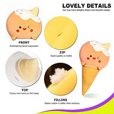 Super Funny Ice Cream Plush, Soft Fluffy Food Plush Cushion Pillow Stuffed Plush Toy for Kids (Orange, 19.7 inch)