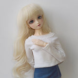 9-10 Inch 1/3 BJD High Temperature Synthetic Fiber Blonde Wig with Full Bang Hair Wig for 1/3 1/4 1/6 BJD SD Doll